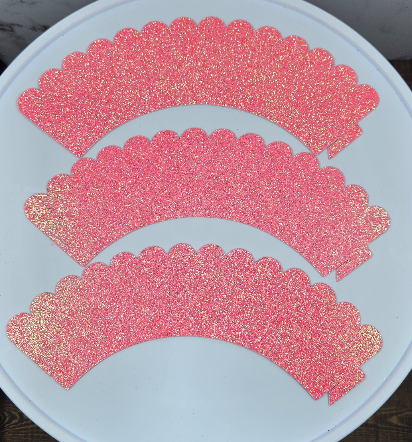 Pastel Pink Glitter Cupcake Wrappers