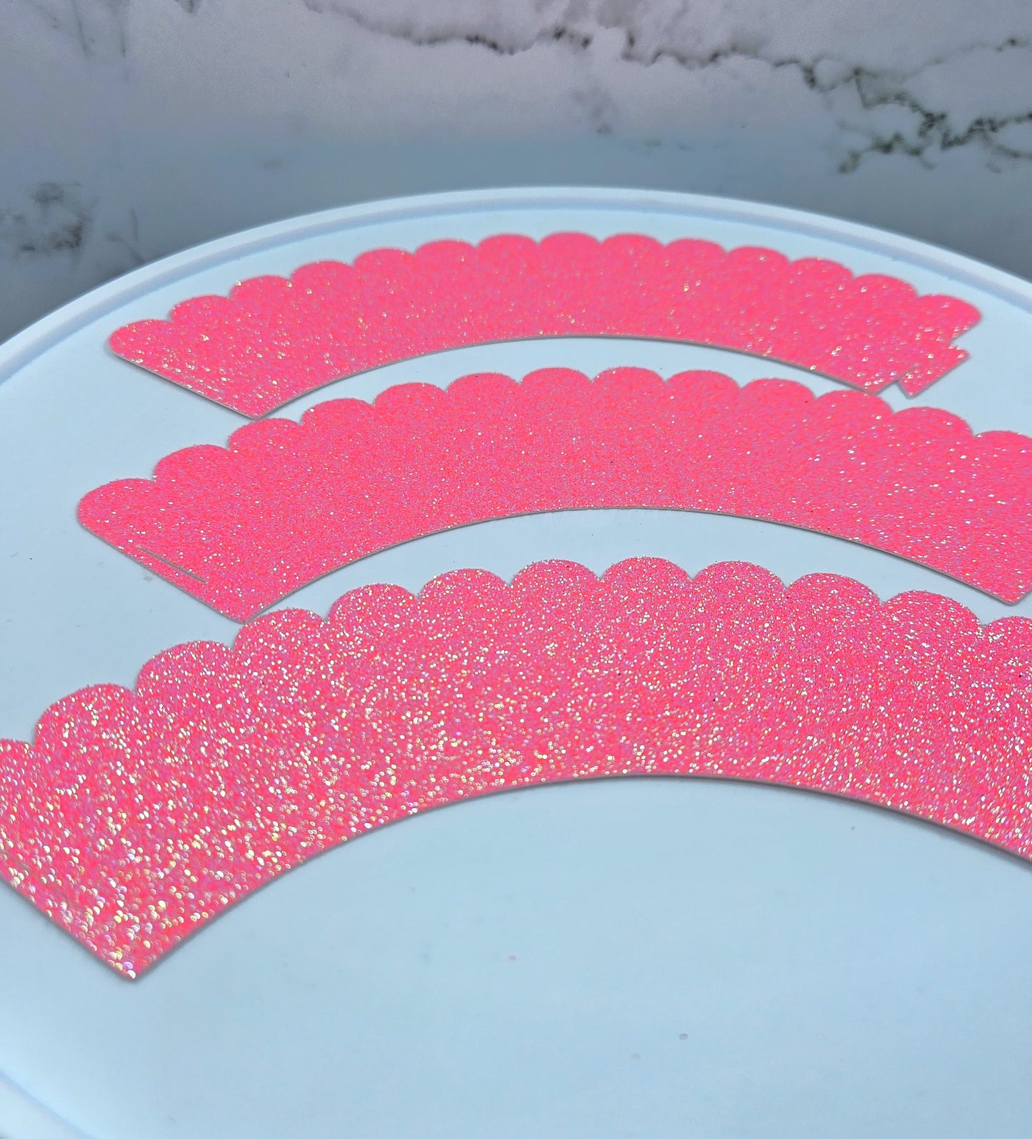 Pastel Pink Glitter Cupcake Wrappers