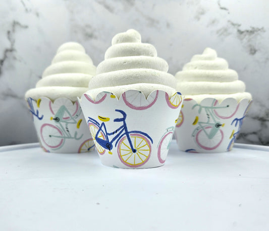 Whimsical Bicycle Cupcake Wrappers