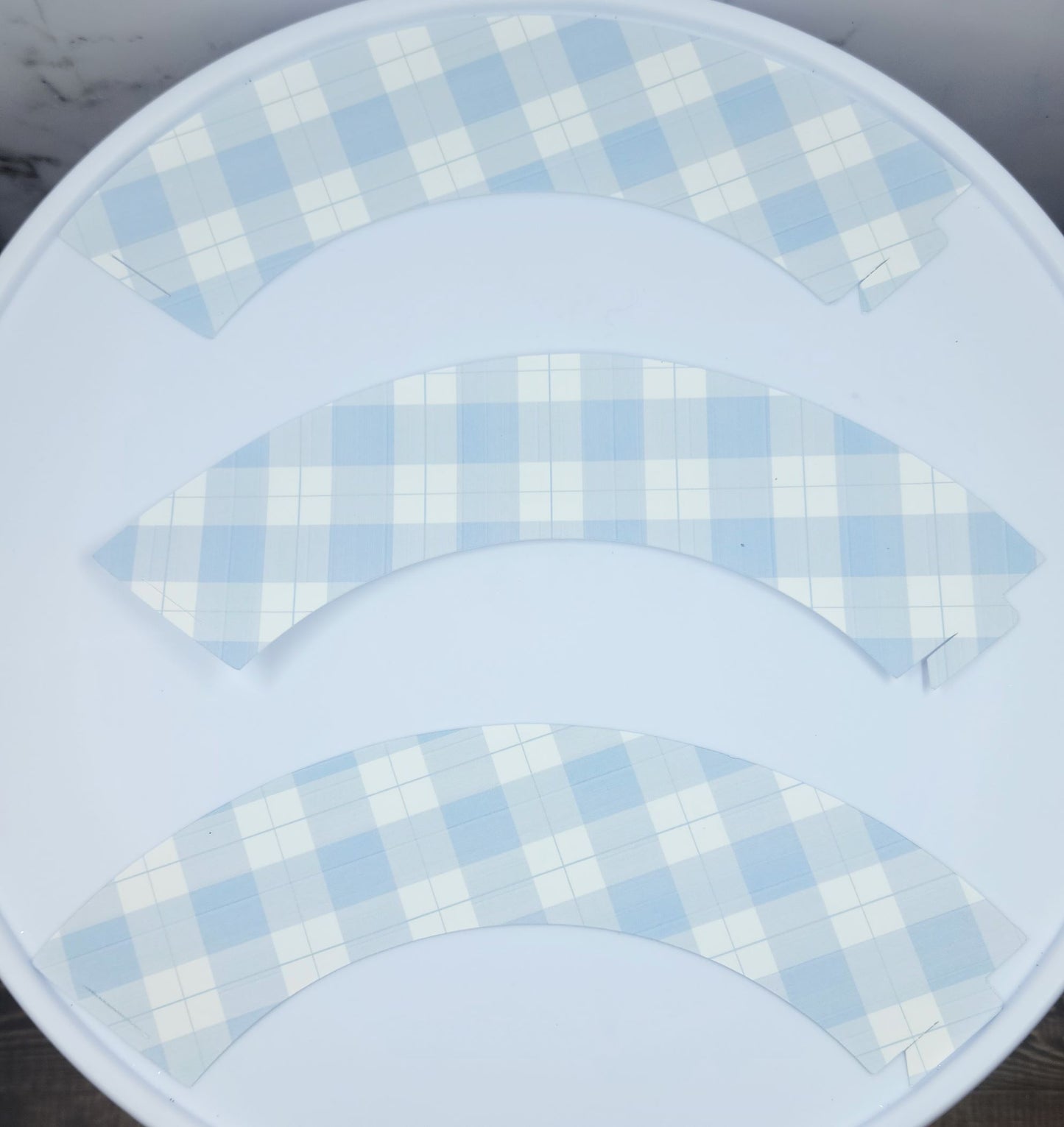 Baby Blue Gingham Cupcake Wrappers