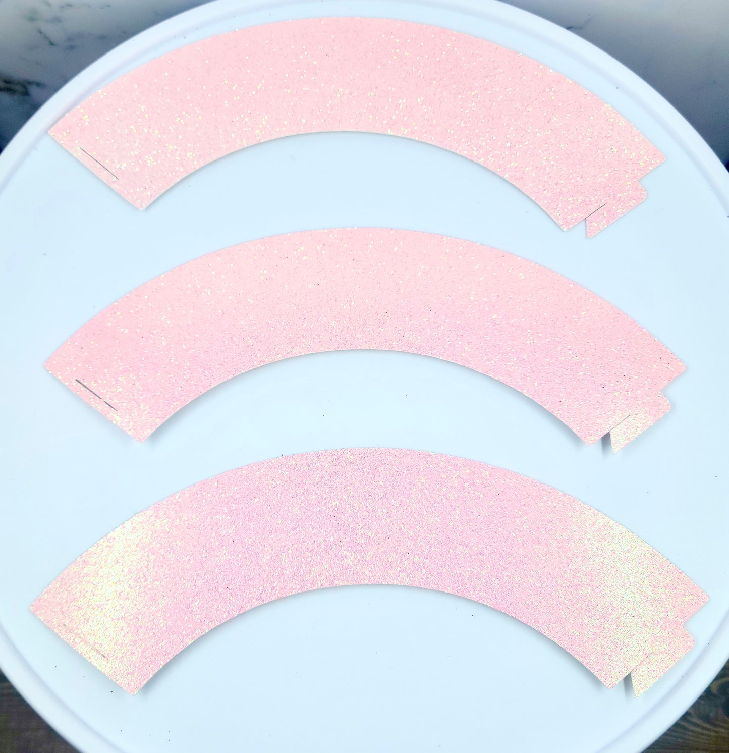 Light Pink Glitter Cupcake Wrappers,