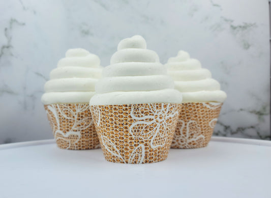 Burlap & Lace Cupcake Wrappers