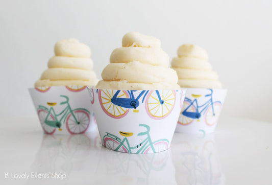 Whimsical Bicycle Cupcake Wrappers