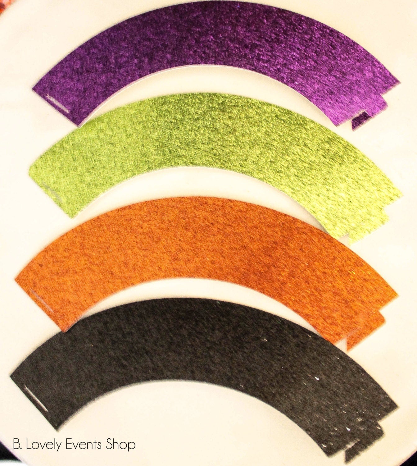 Multi-Colored Halloween Glitter Cupcake Wrappers