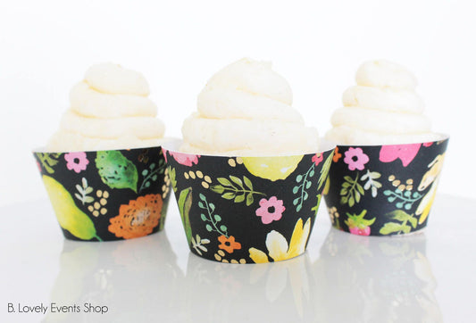 Summer Flower & Fruit Cupcake Wrappers