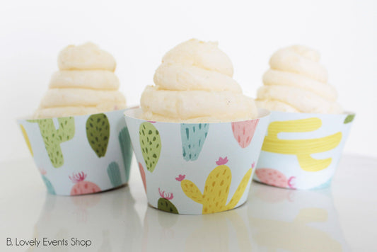 Colorful Cactus Cupcake Wrappers