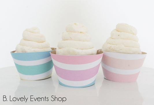 Pastel Rainbow Cupcake Wrappers