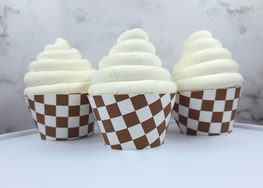 Brown Checkerboard Cupcake Wrappers