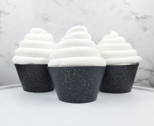 Black Glitter Cupcake Wrappers