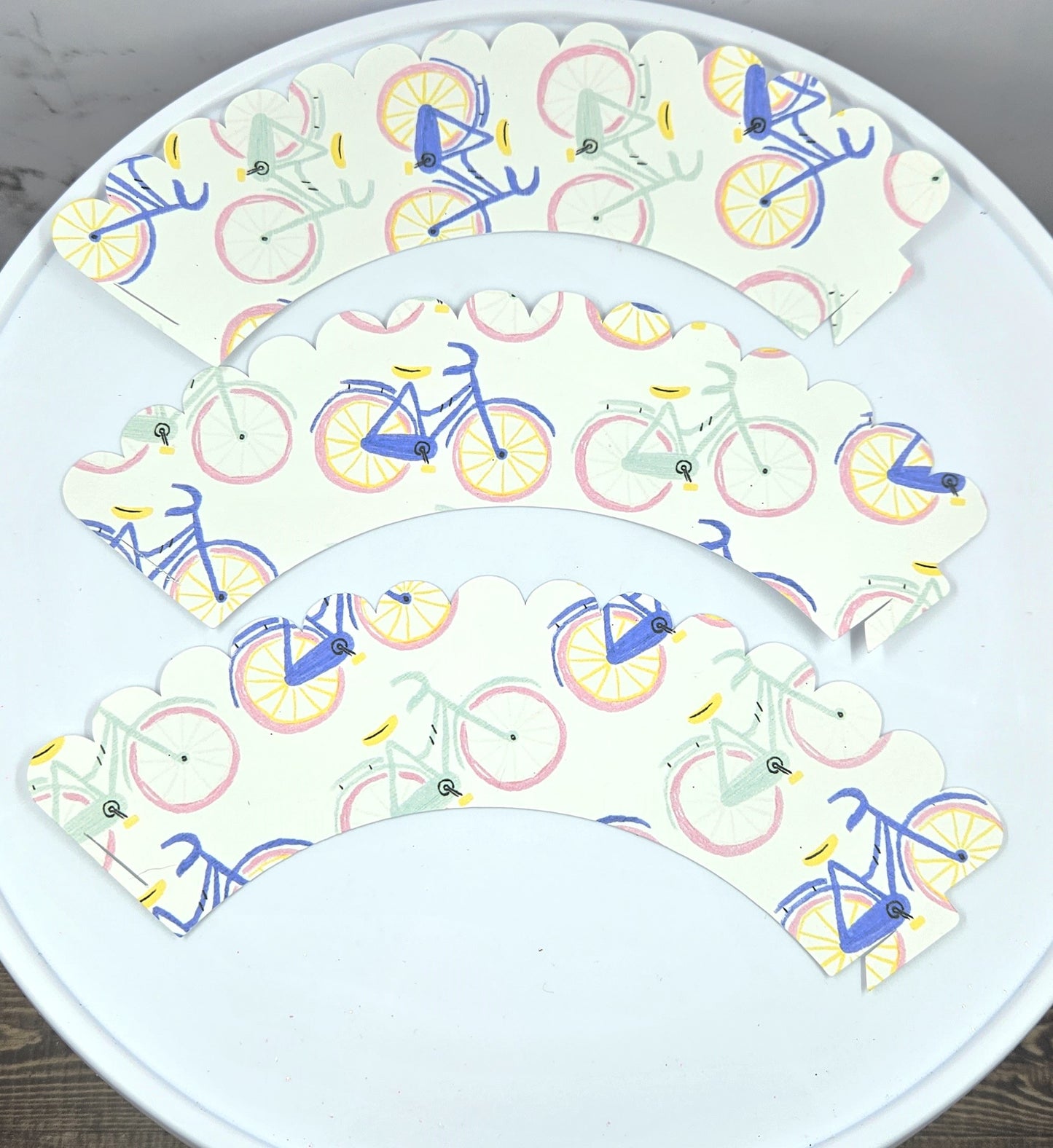 Whimsical Bicycle Cupcake Wrappers