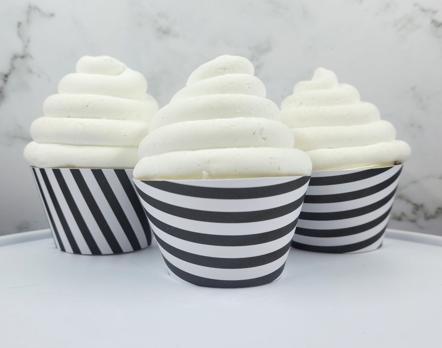 Black and White Stripe Cupcake Wrappers