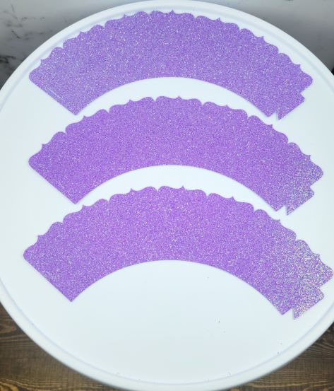 Pastel Purple Glitter Cupcake Wrappers