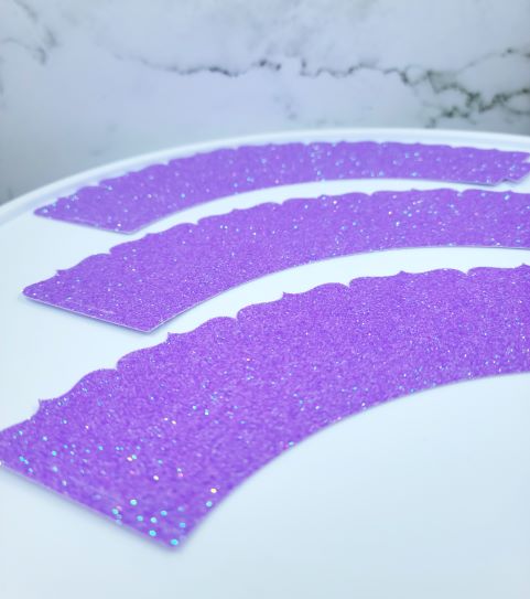 Pastel Purple Glitter Cupcake Wrappers