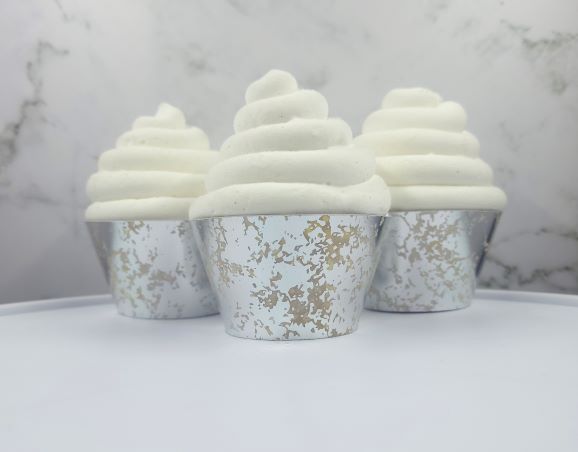 Silver Mercury Glass Wedding Cupcake Wrappers