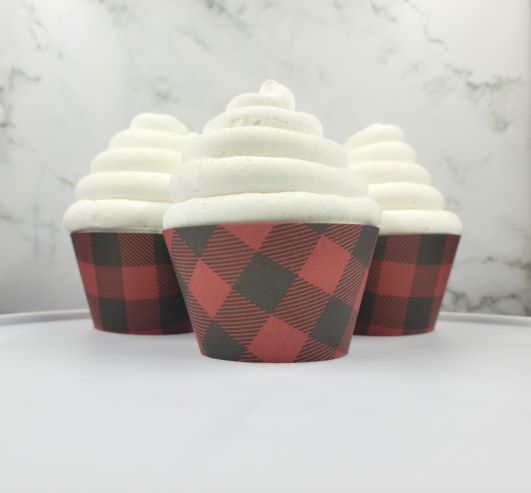 Small Check Buffalo Plaid Cupcake Wrappers