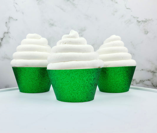 Green Glitter Cupcake Wrappers