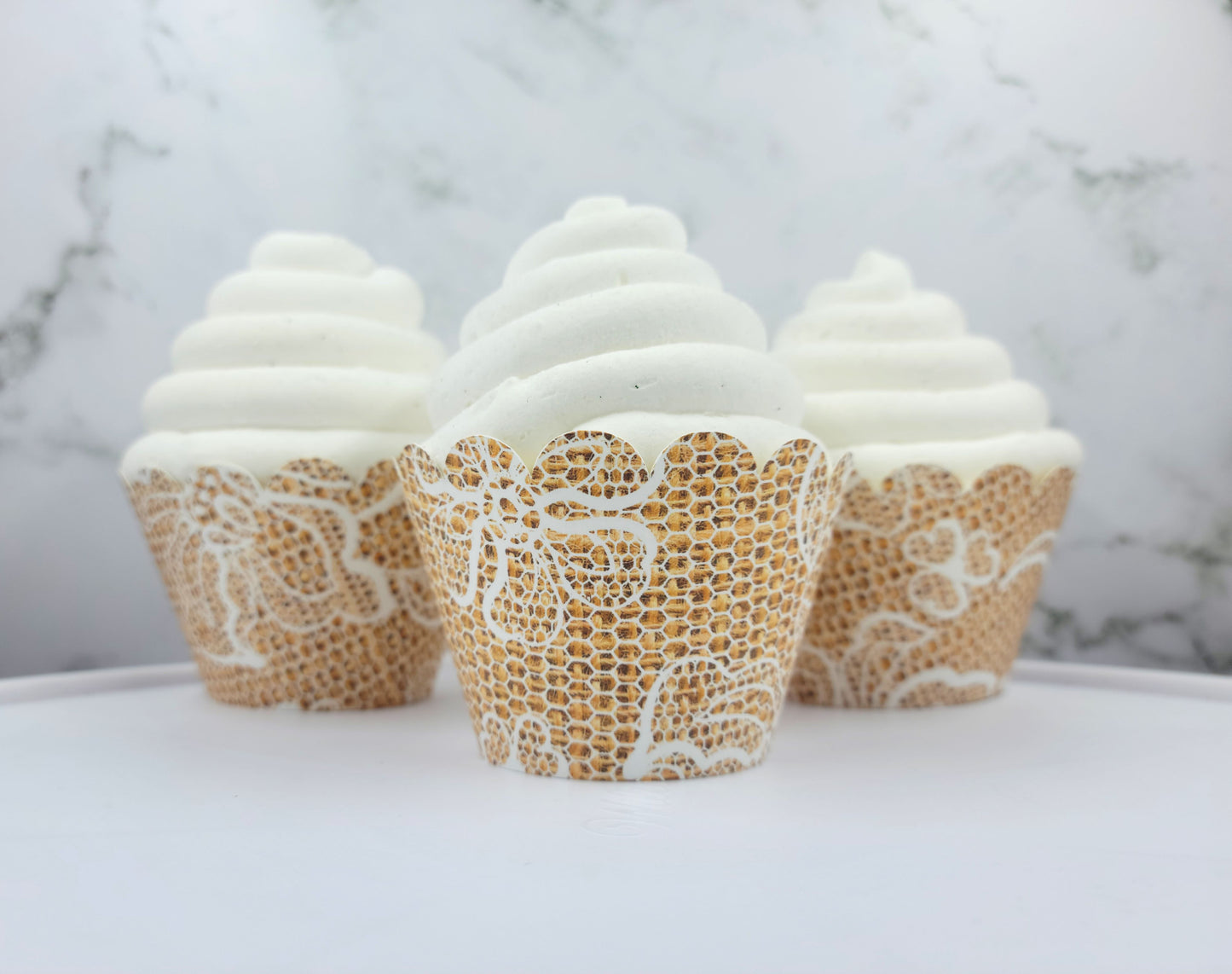 Burlap & Lace Cupcake Wrappers