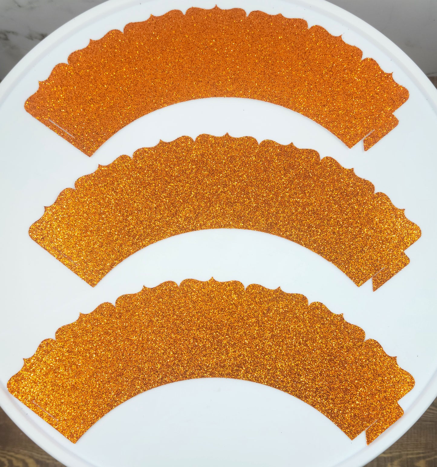 Orange Glitter Cupcake Wrappers