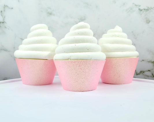 Light Pink Glitter Cupcake Wrappers,