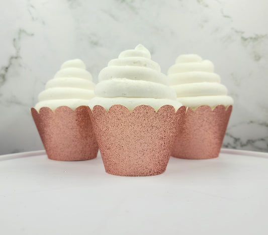 Rose Gold Glitter Cupcake Wrappers