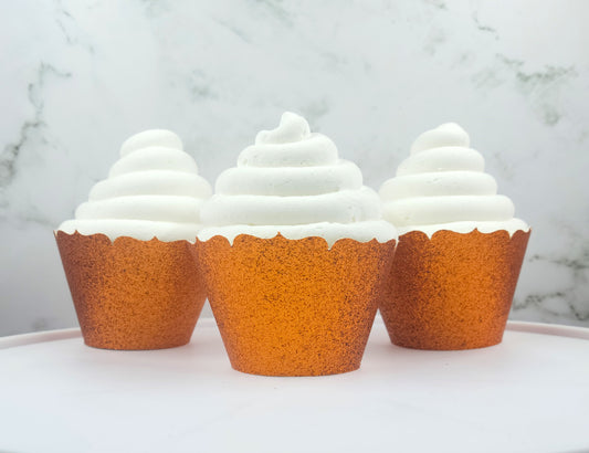 Orange Glitter Cupcake Wrappers