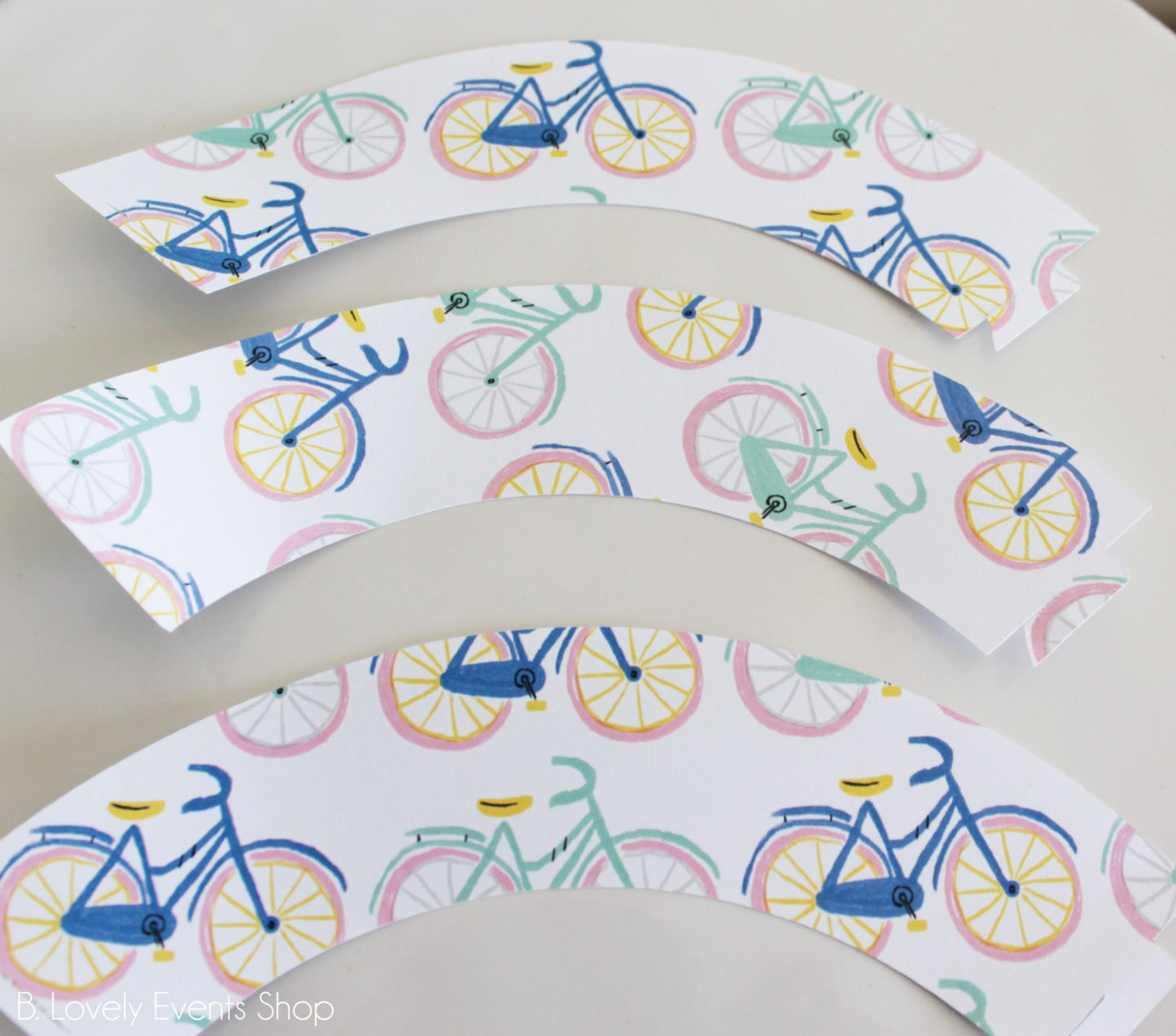 Whimsical Bicycle Cupcake Wrappers