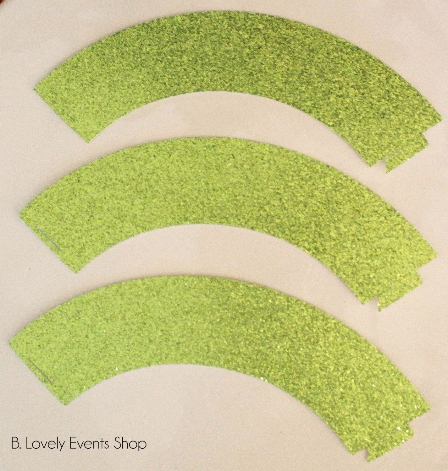 Lime Green Glitter Cupcake Wrappers