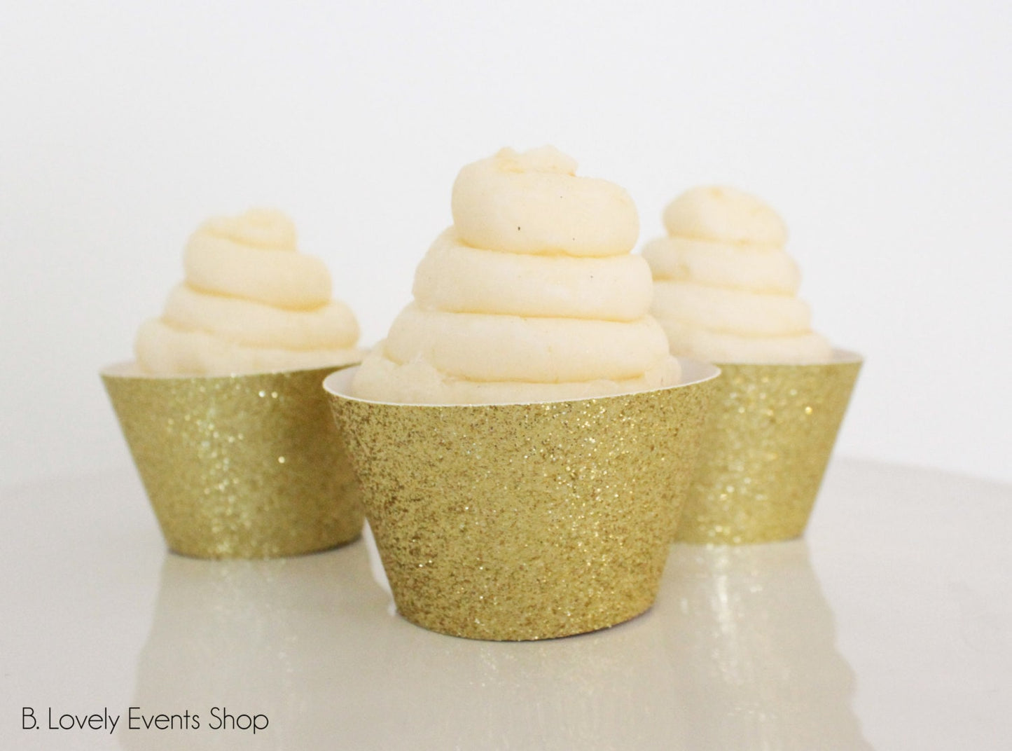 Gold Glitter Cupcake Wrappers