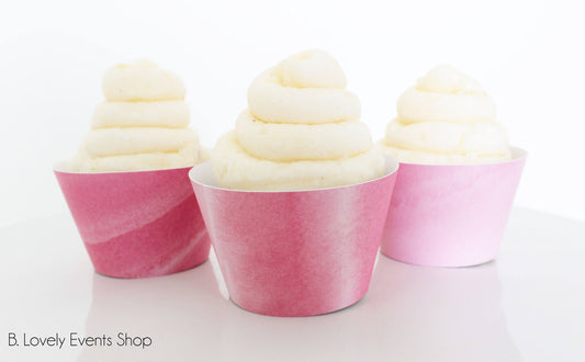 Pink Watercolor Cupcake Wrappers