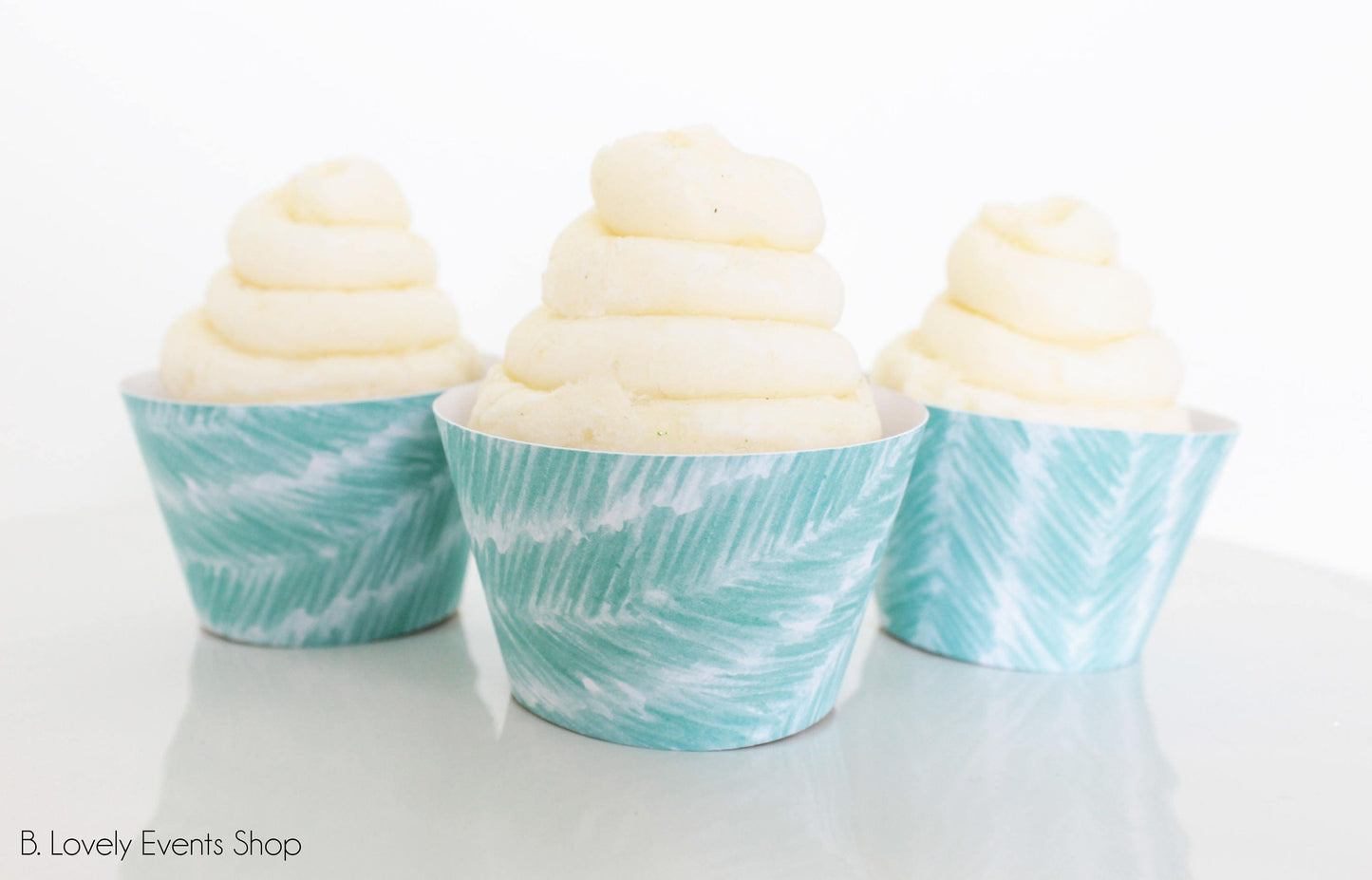 Watercolor Palm Leaf Cupcake Wrappers