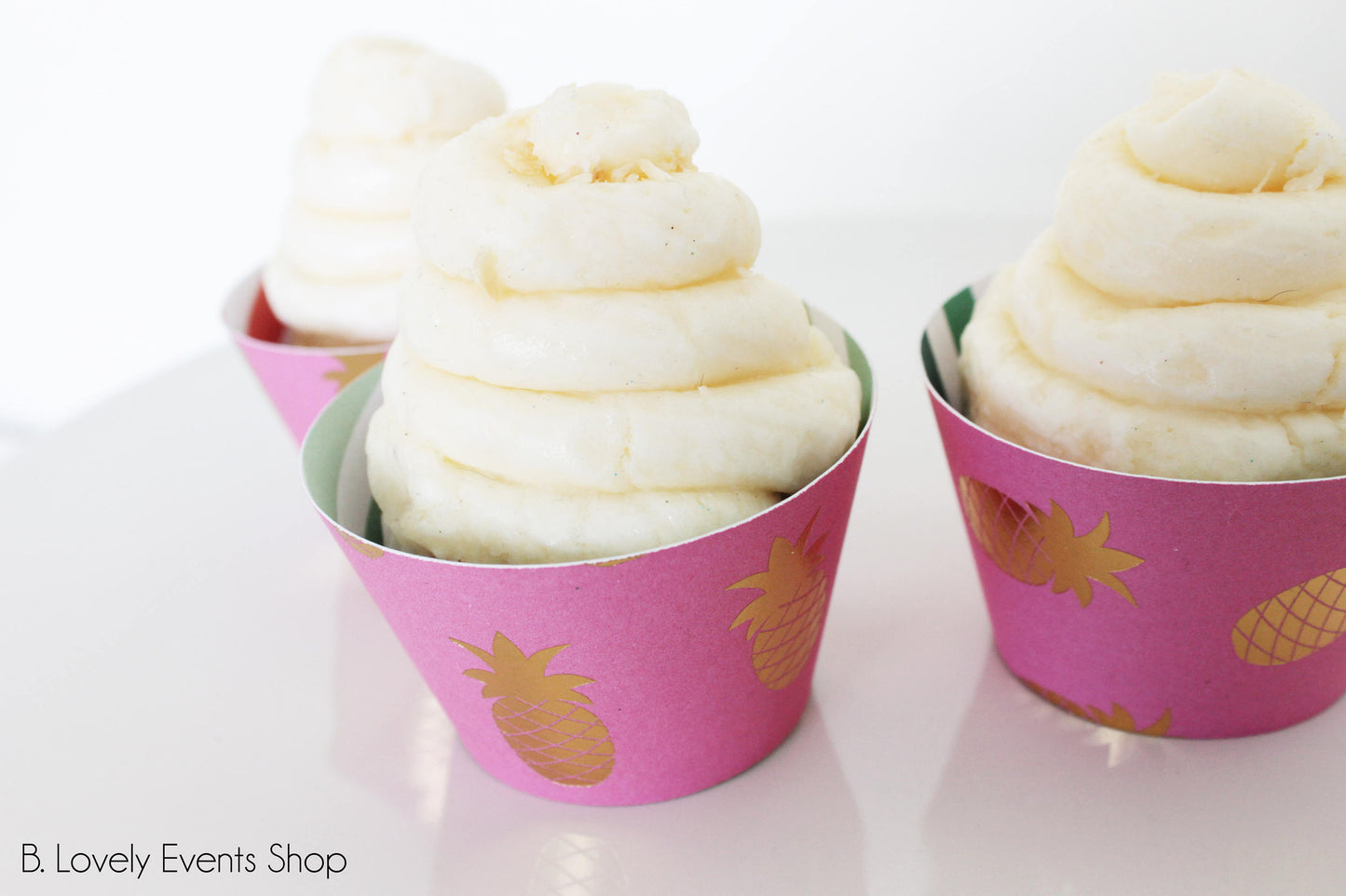 Pink & Gold Pineapple Cupcake Wrappers