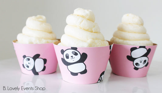 Pink Panda Cupcake Wrappers