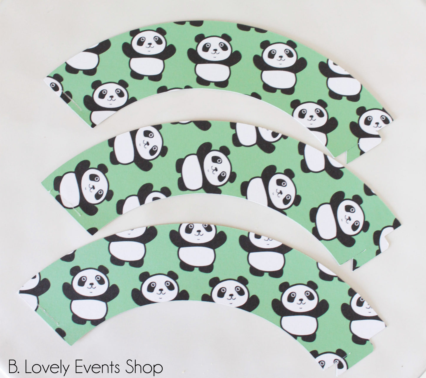 Green Panda Cupcake Wrappers