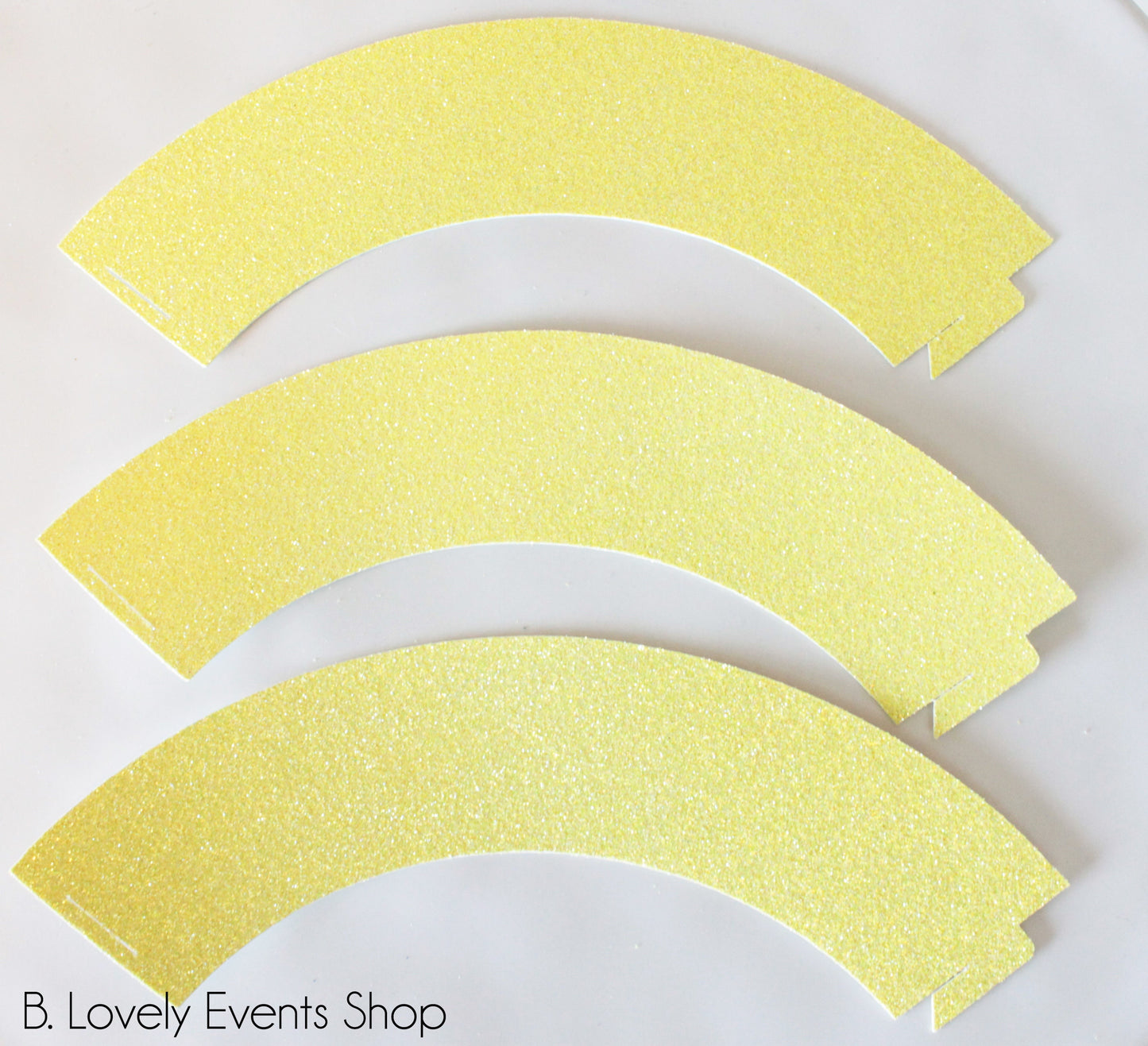 Yellow Glitter Cupcake Wrappers