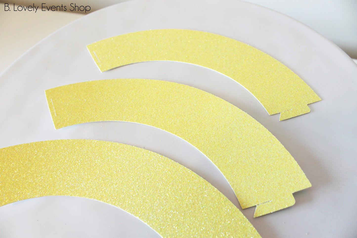 Yellow Glitter Cupcake Wrappers