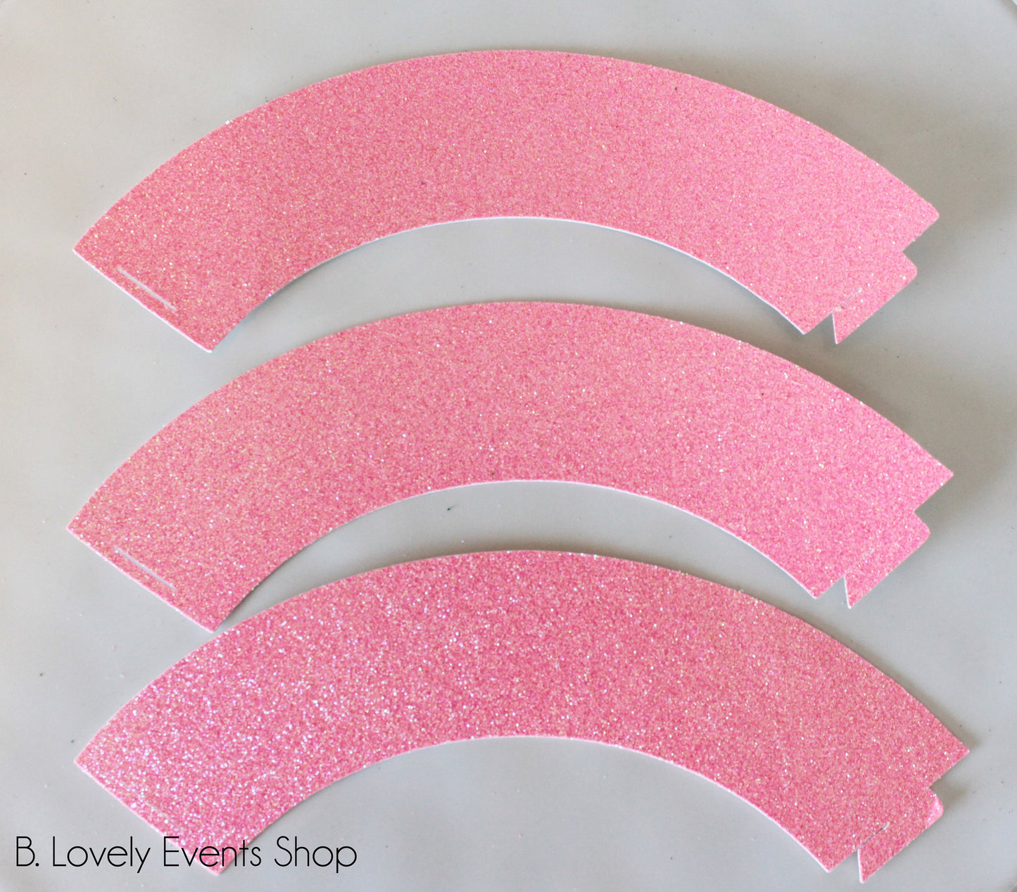 Pastel Pink Glitter Cupcake Wrappers