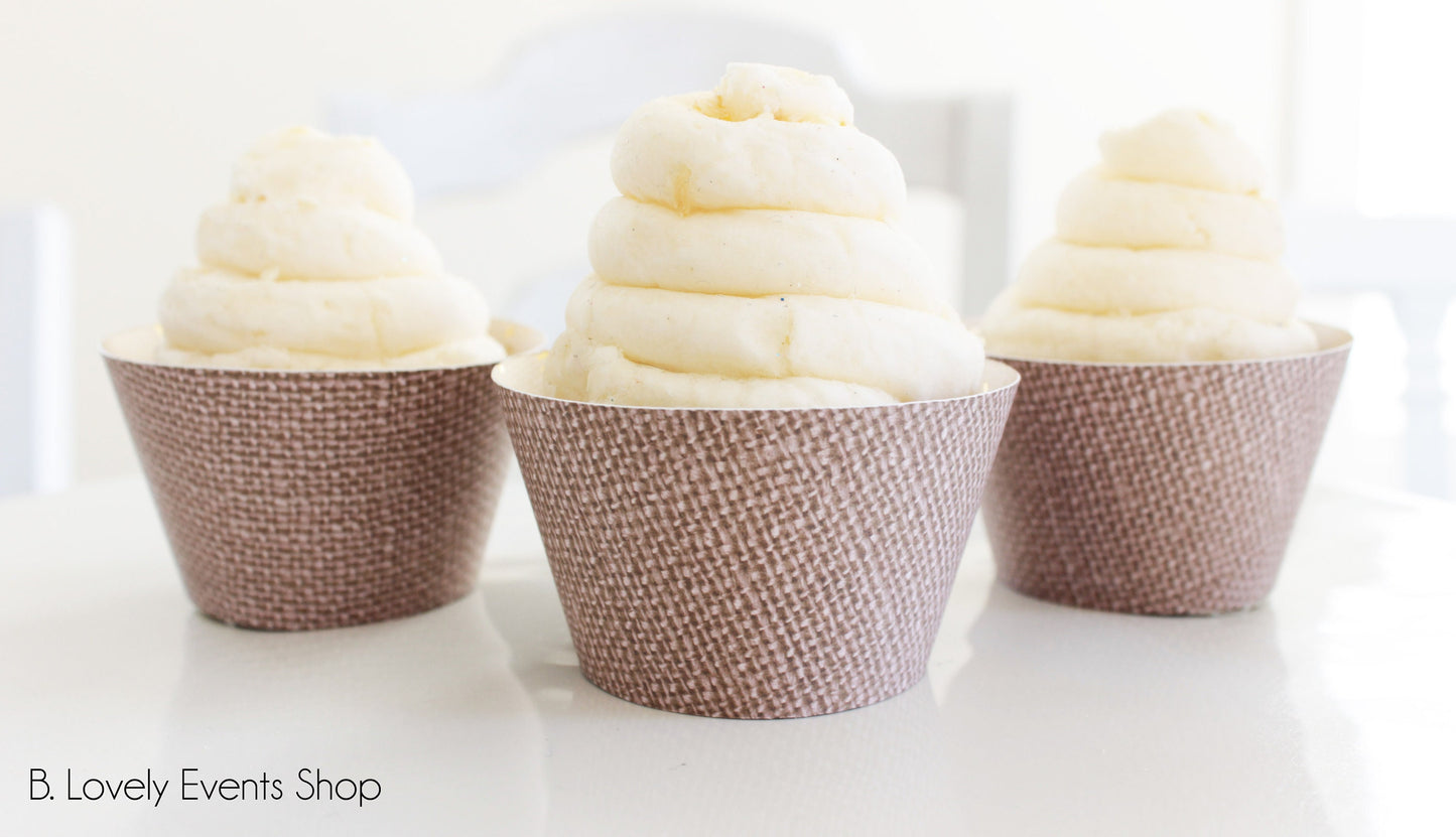 Burlap Cupcake Wrappers