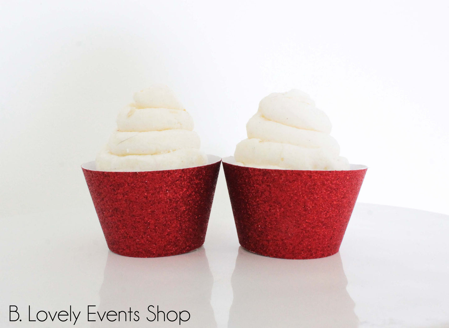 Red Glitter Cupcake Wrappers