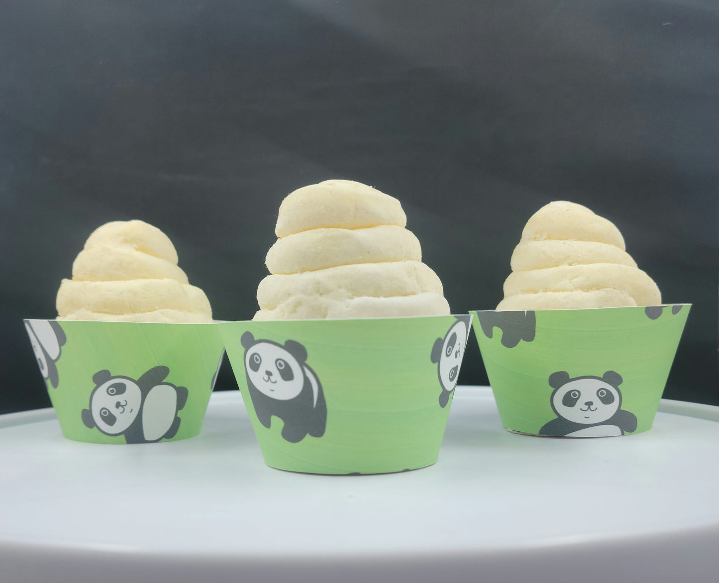 Green Panda Cupcake Wrappers