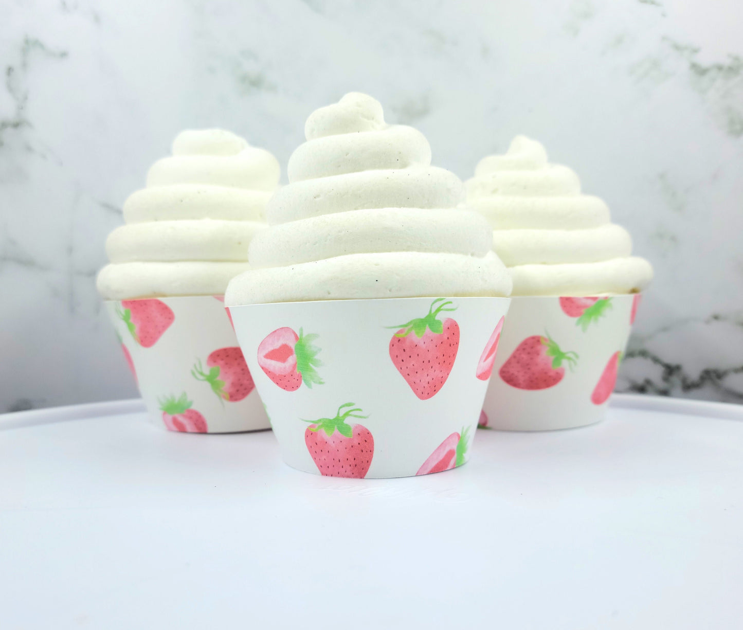 Strawberry Cupcake Wrappers, First Birthday