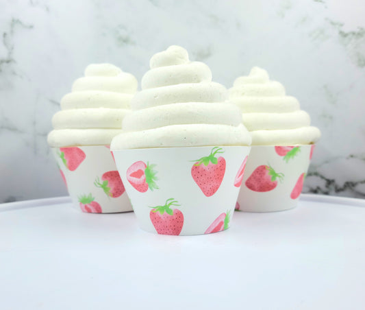 Strawberry Cupcake Wrappers, First Birthday
