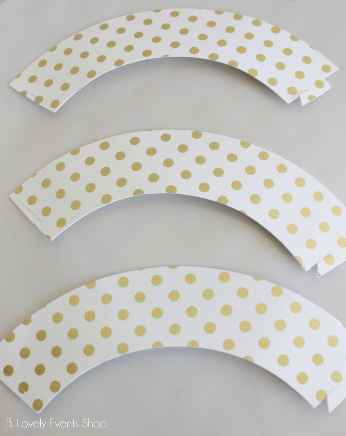 White & Gold Polka Dot Cupcake Wrappers