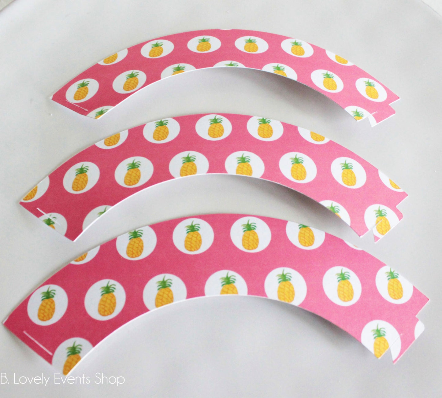 Pink Tropical Pineapple Cupcake Wrappers