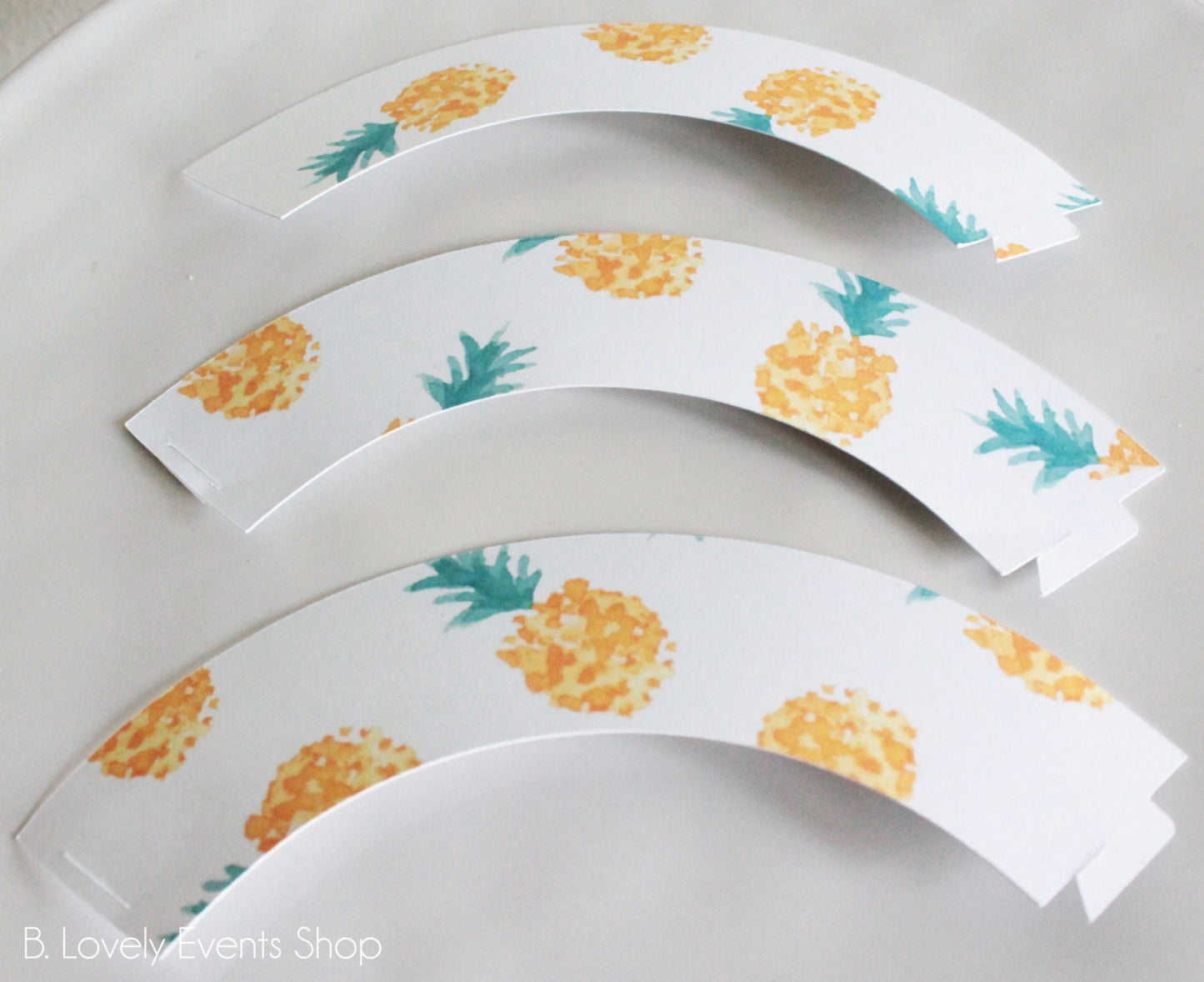 Watercolor Pineapple Cupcake Wrappers