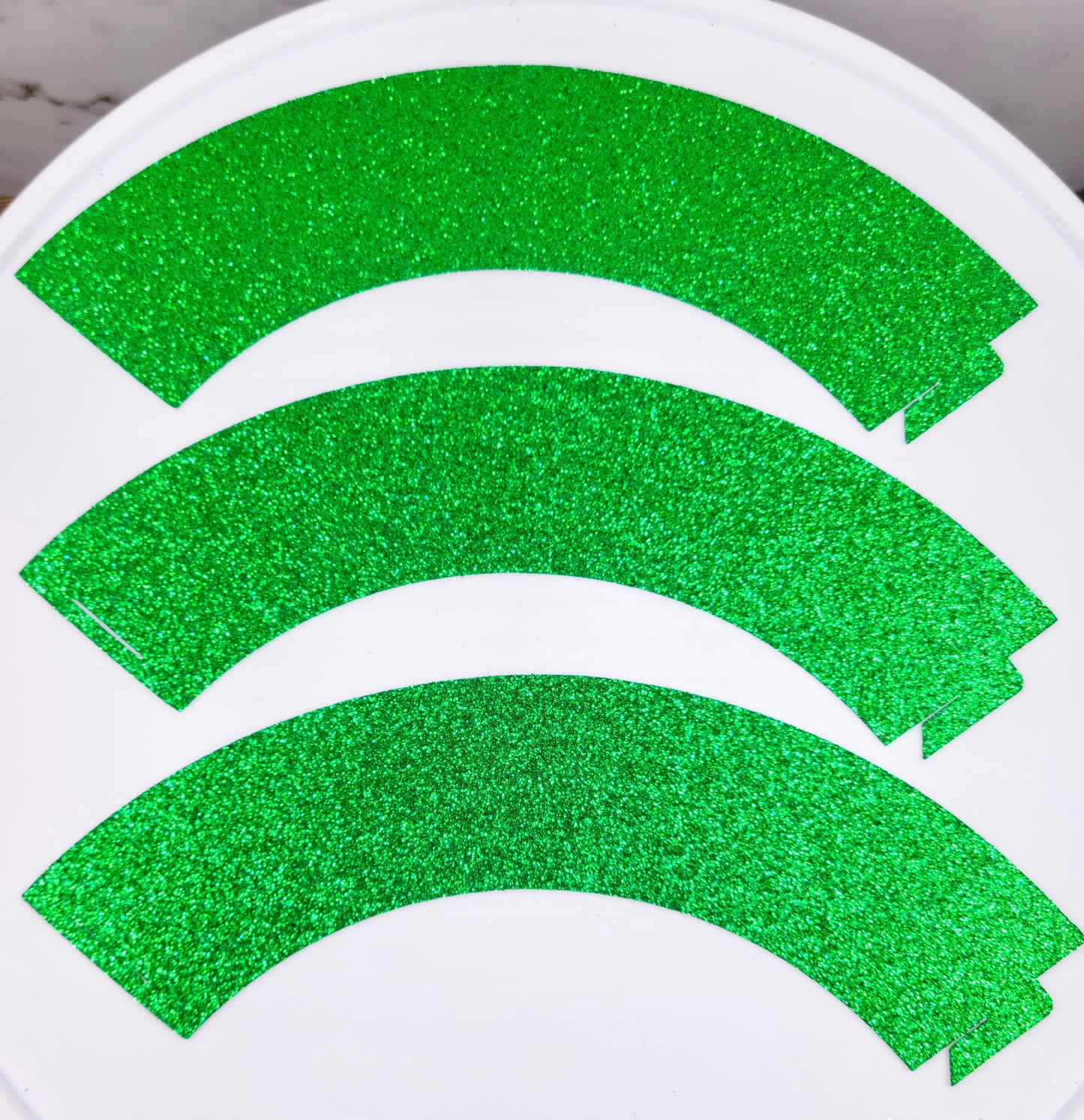 Green Glitter Cupcake Wrappers